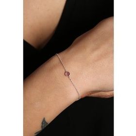 Elika Silver 925 Ayar Tek Taş Model Kadın Gümüş Bileklik