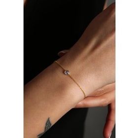 Elika Silver 925 Ayar Tek Taş Model Kadın Gümüş Bileklik
