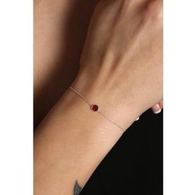 Elika Silver 925 Ayar Tek Taş Model Kadın Gümüş Bileklik