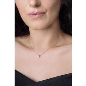 Elika Silver 925 Ayar Üç Boyutlu F Harf Rose Kaplama Kadın Gümüş Kolye