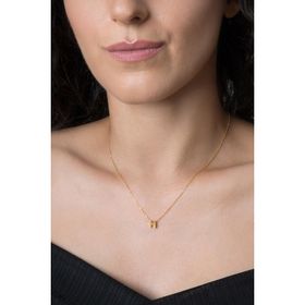 Elika Silver 925 Ayar Üç Boyutlu H Harfi Rose Kaplama Kadın Gümüş Kolye