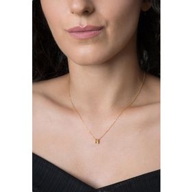 Elika Silver 925 Ayar Üç Boyutlu H Harfi Rose Kaplama Kadın Gümüş Kolye