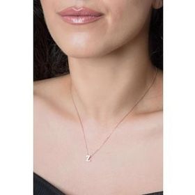 Elika Silver 925 Ayar Üç Boyutlu Z Harfi Rose Kaplama Kadın Gümüş Kolye