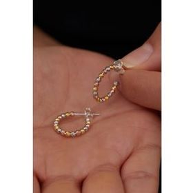 Elika Silver 925 Ayar Üç Renkli Dorika Toplu Kadın Gümüş Küpe