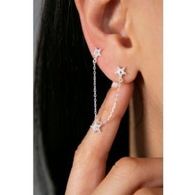 Elika Silver 925 Ayar Yıldız Model Kadın Gümüş Küpe