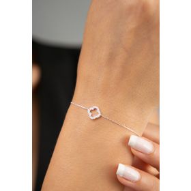 Elika Silver 925 Ayar Yonca Model Kadın Gümüş Bileklik