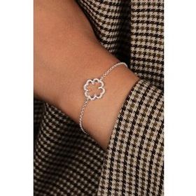 Elika Silver 925 Ayar Yonca Model Kadın Gümüş Bileklik