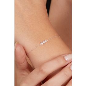 Elika Silver 925 Ayar Zirkon Taşlı Pırıltı Model Kadın Gümüş Bileklik