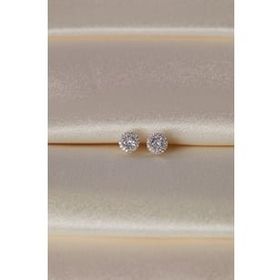 Elika Silver 925 Ayar Zirkon Taşlı Tek Taş Model Kadın Gümüş Küpe