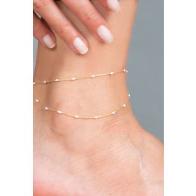 Elika Silver Beyaz Taşlı 925 Ayar Kadın Gümüş Halhal