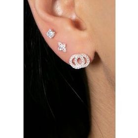 Elika Silver Kadın 925 Ayar Gümüş Üçlü Küpe Set