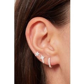 Elika Silver Kadın 925 Ayar Gümüş Üçlü Küpe Set
