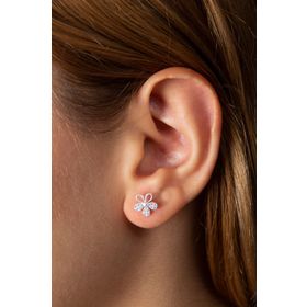Elika Silver Kadın Çiçek Model 925 Ayar Gümüş Küpe