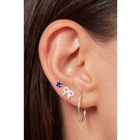 Elika Silver Kadın Fiyonk 925 Ayar Gümüş Üçlü Küpe Set