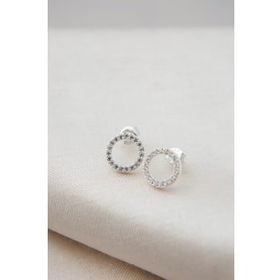 Elika Silver Kadın Halka Model 925 Ayar Gümüş Gümüş Renk Küpe