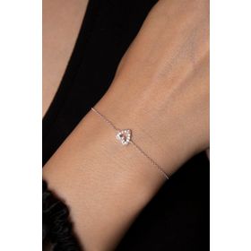 Elika Silver Kadın Kalp Model 925 Ayar Gümüş Bileklik