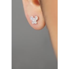 Elika Silver Kadın Kelebek Model 925 Ayar Gümüş Küpe