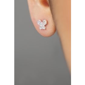 Elika Silver Kadın Kelebek Model 925 Ayar Gümüş Küpe