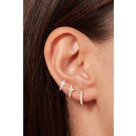 Elika Silver Kadın Kutup Model 925 Ayar Gümüş Üçlü Küpe Set