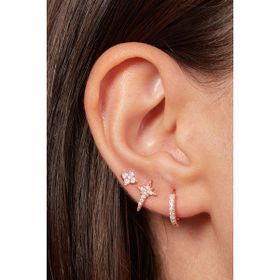 Elika Silver Kadın Kutup Model 925 Ayar Gümüş Üçlü Küpe Set