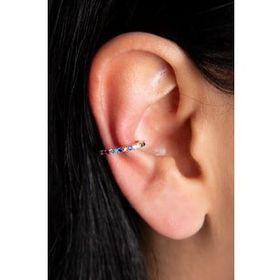 Elika Silver Kadın Mix Taş Detaylı 925 Ayar Gümüş Kıkırdak Rose Küpe