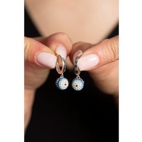 Elika Silver Kadın Nazar Model 925 Ayar Gümüş Küpe