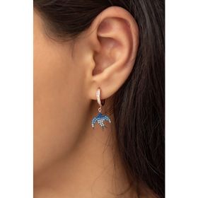 Elika Silver Kadın Sallantılı Taşlı Kırlangıç Model 925 Ayar Gümüş Küpe