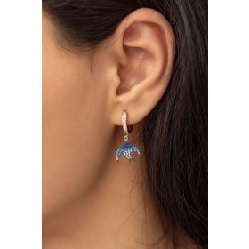 Elika Silver Kadın Sallantılı Taşlı Kırlangıç Model 925 Ayar Gümüş Küpe