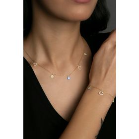 Elika Silver Kadın Şans Model 925 Ayar Gümüş Kolye Bileklik Set