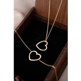 Elika Silver Kadın Sevgililer Gününe Özel Kalp Model 925 Ayar Gümüş Kolye ve Bileklik Set