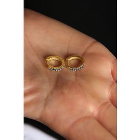 Elika Silver Kadın Taşlı Halka Model 925 Ayar Gümüş Altın Küpe