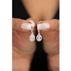 Elika Silver Kadın Tek Taş Detaylı 925 Ayar Gümüş Küpe