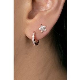 Elika Silver Kadın Yıldız Model 925 Ayar Gümüş İkili Küpe Set