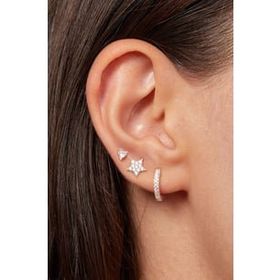 Elika Silver Kadın Yıldız Model 925 Ayar Gümüş Üçlü Küpe Set