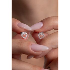 Elika Silver Kadın Zirkon Taşlı Içi Boş Kalp Model 925 Ayar Gümüş Küpe