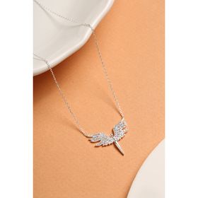 Elika silver Mikail Meleği Model Beyaz Taşlı 925 Ayar Gümüş Kolye