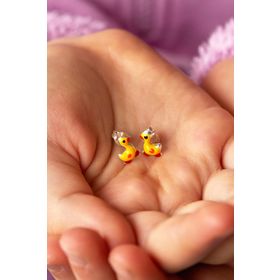 Elika Silver Ördek Model 925 Ayar Gümüş Çocuk Küpesi