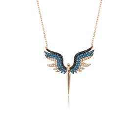 Elika Silver PP2347 Melek Model Zirkon Taşlı 925 Ayar Gümüş Kolye