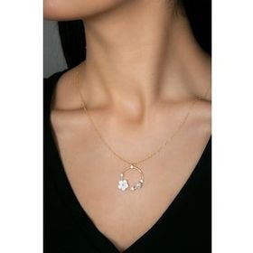 Elika Silver Sedef Manolya Çiçeği Model 925 Ayar Kadın Gümüş Kolye