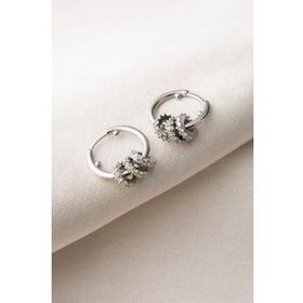 Elika Silver Taşlı Halka Model 925 Ayar Kadın Gümüş Küpe