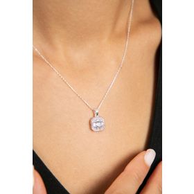 Elika Silver Tek Taş Detaylı 925 Ayar Kadın Gümüş Kolye