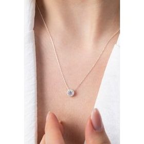 Elika Silver Tek Taşlı 925 Ayar Gümüş Kolye