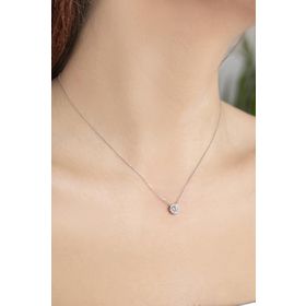 Elika Silver Tek Taşlı 925 Ayar Gümüş Kolye