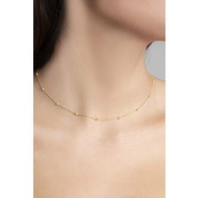 Elika Silver Top Zincirli Altın Kaplama 925 Ayar Gümüş Kolye