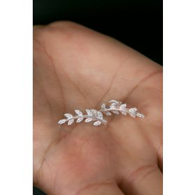 Elika Silver Yaprak Model 925 Ayar Kadın Gümüş Küpe