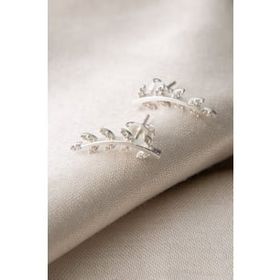 Elika Silver Yaprak Model 925 Ayar Kadın Gümüş Küpe
