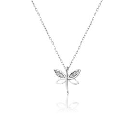 Elika Silver Yusufçuk Model Renkli Zirkon Taşlı 925 Ayar Gümüş Kolye