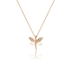 Elika Silver Yusufçuk Model Renkli Zirkon Taşlı 925 Ayar Gümüş Kolye