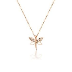 Elika Silver Yusufçuk Model Renkli Zirkon Taşlı 925 Ayar Gümüş Kolye