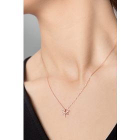 Elika Silver Yusufçuk Model Renkli Zirkon Taşlı 925 Ayar Gümüş Kolye